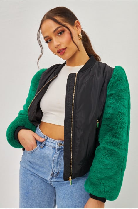 Bomber manches en fourrure