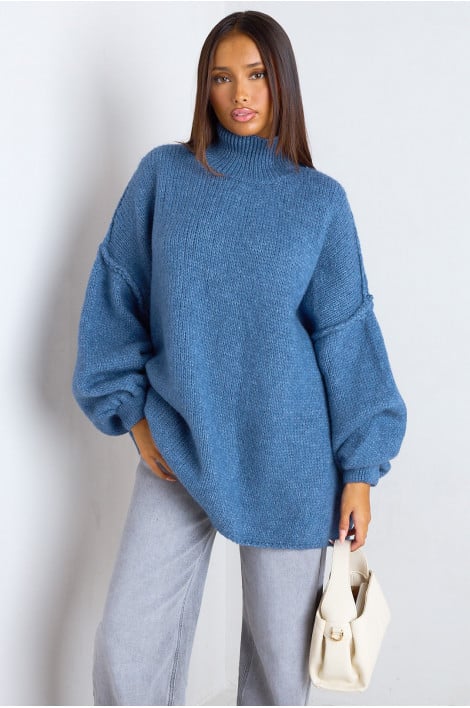 Pull en laine oversize bleu clair