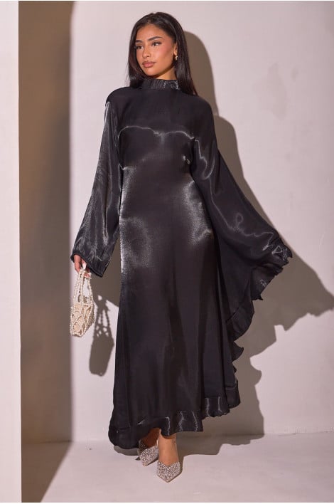 Abaya ample satinée noire
