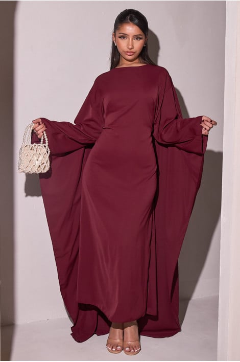 Robe bordeaux à empiècement cap