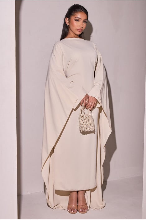 Robe écru à empiècement cap