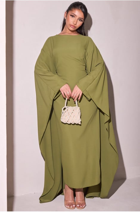 Robe verte à empiècement cap