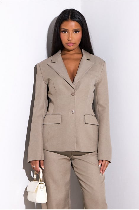 Blazer taupe de qualité supérieure