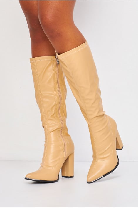 Bottes hautes noires à bout pointu
