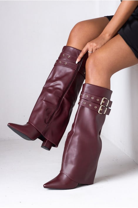 Bottes hautes noires à bout pointu