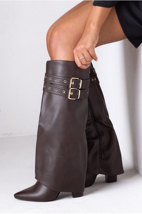 Bottes hautes noires à bout pointu