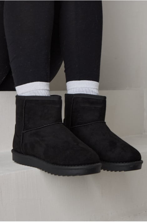Bottine noire chausson en velours compensé montant