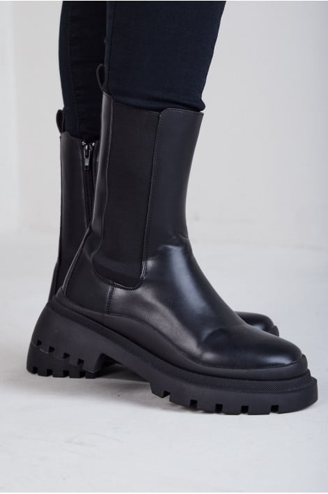 Bottes hautes noires à bout pointu