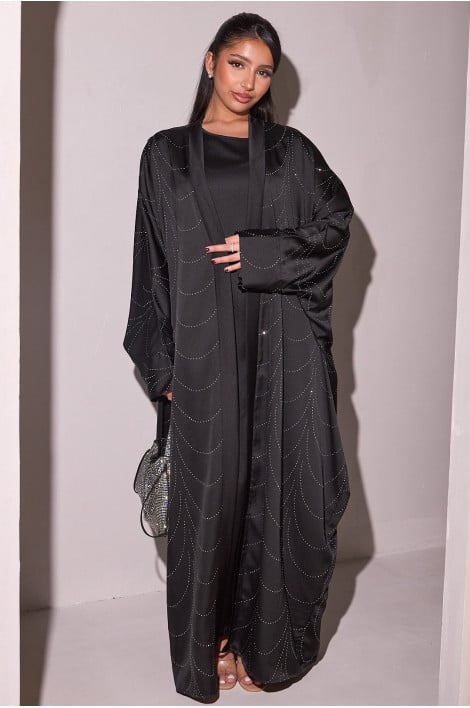 Ensemble 2 pièces abaya + gilet noir