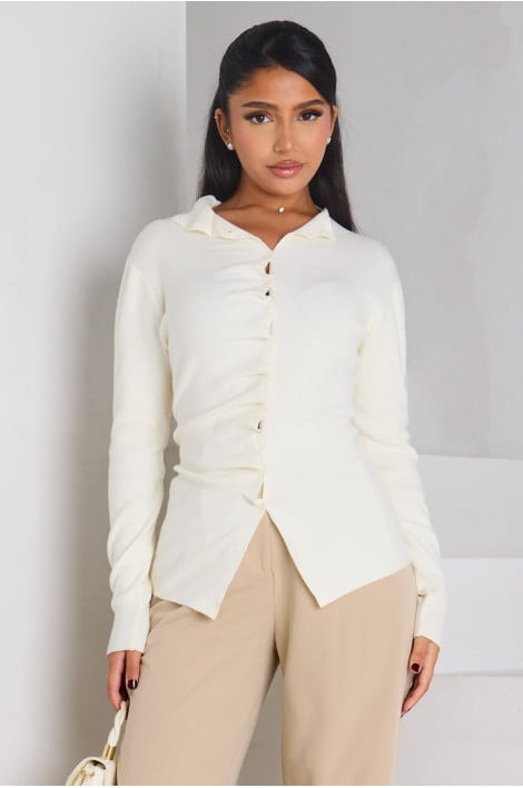 Gilet blanc à boutons