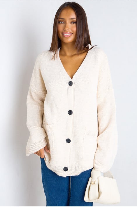 Gilet en maille épaisse beige