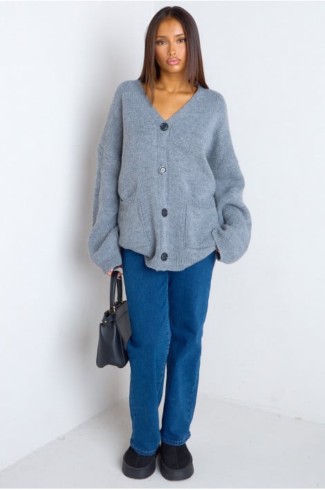 Gilet en maille épaisse gris foncé