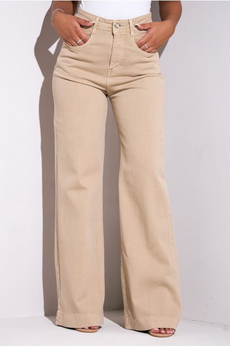 Jean beige coupe flare