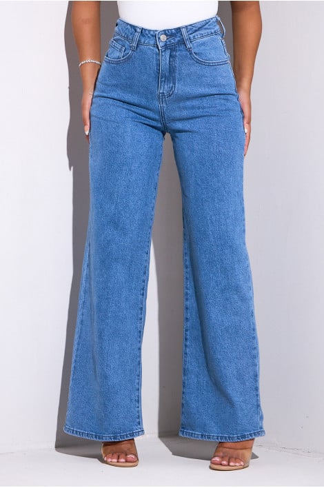Jean bleu coupe flare