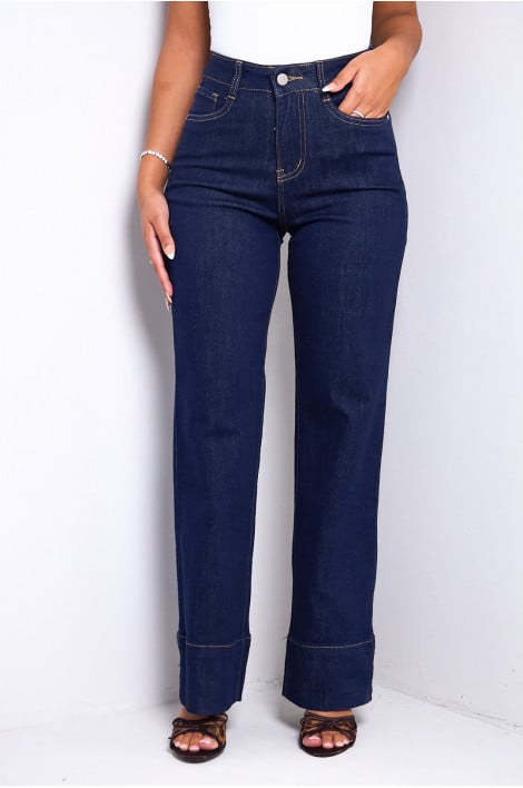 Jean bleu foncé coupe flare