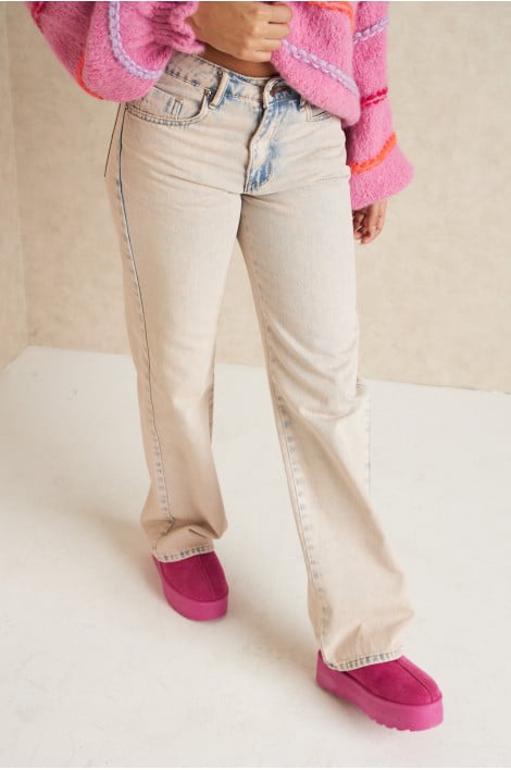 jeans coupe ample effet usé