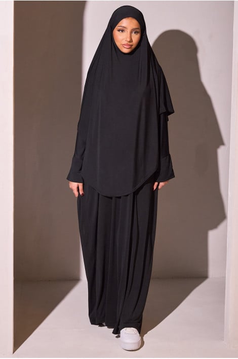 Jilbab 2 pèces robe + voile noir