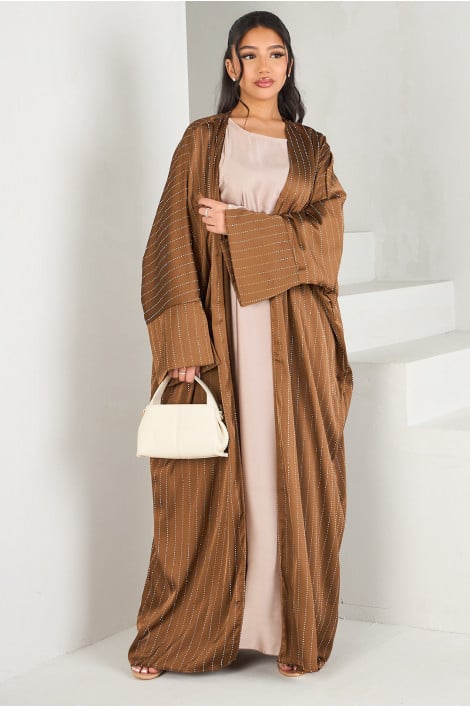 Kimono à strass marron