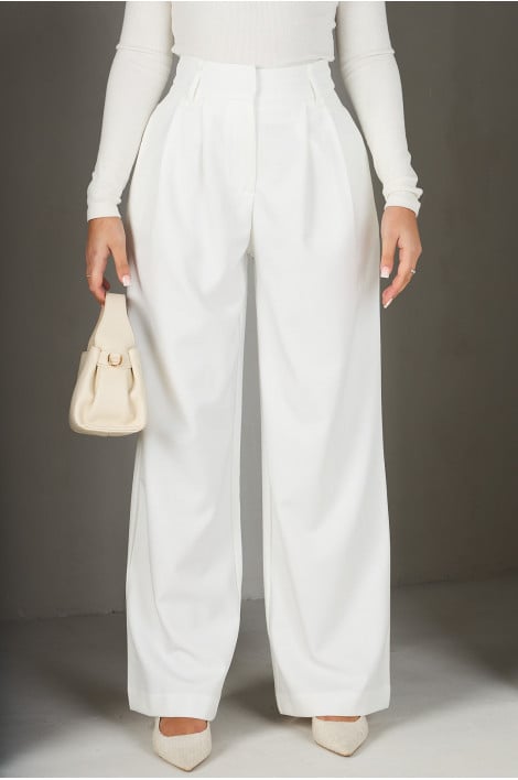 Pantalon à pince écru