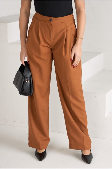 Pantalon à pinces caramel