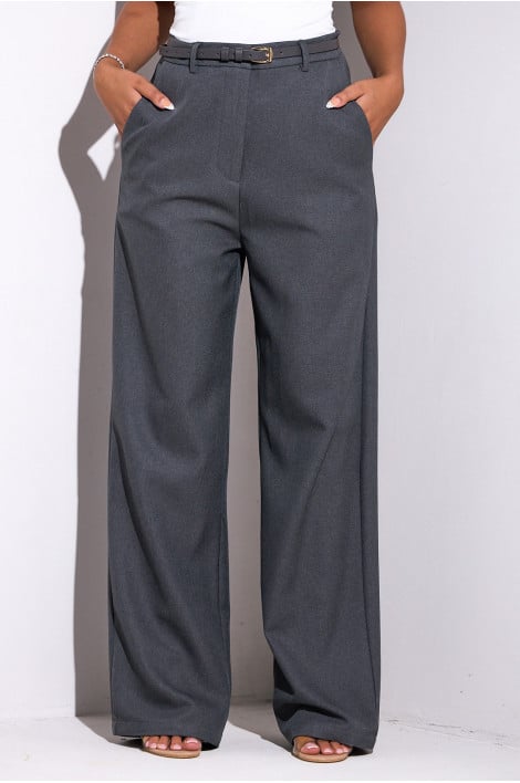 Pantalon à pinces gris de qualité supérieure