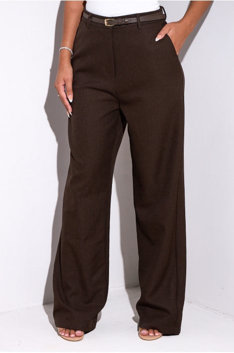 Pantalon à pinces marron de qualité supérieure