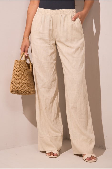 Pantalon en lin beige