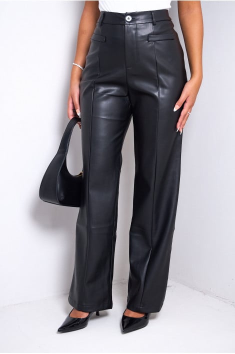 Pantalon en simili cuir noir