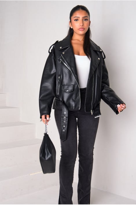 Perfecto noir en simili cuir