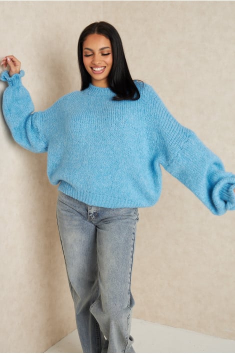 Pull en laine bleu
