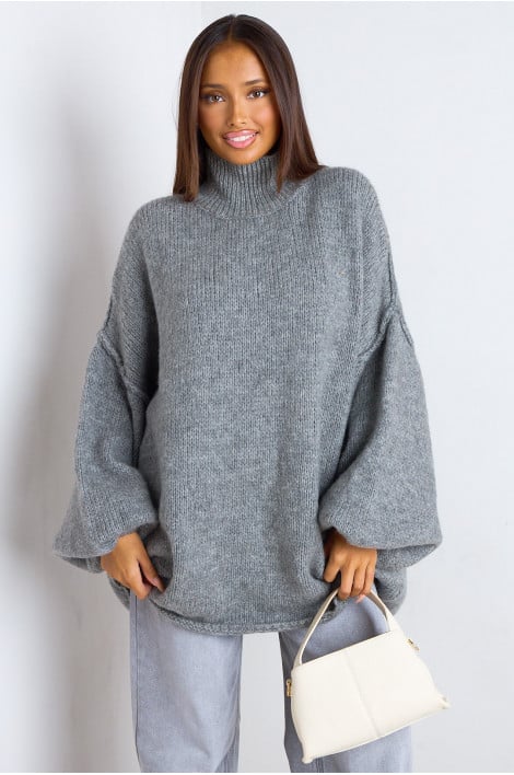 Pull en laine oversize gris
