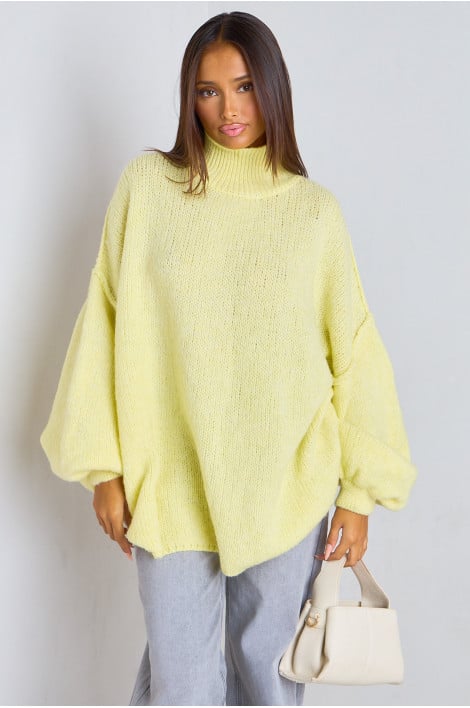 Pull en laine oversize jaune pâle