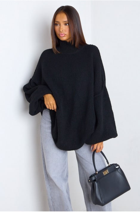 Pull en laine oversize noir