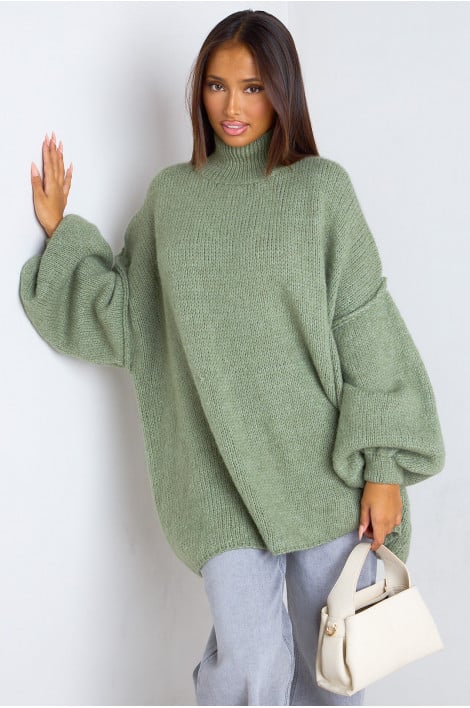 Pull en laine oversize vert clair
