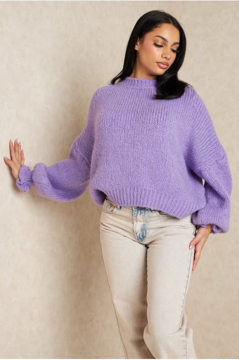Pull en laine violet