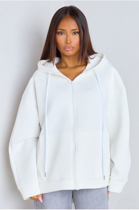 Veste à capuche blanche à manches longues