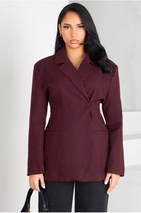 Veste blazer bordeaux à bouton