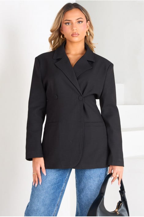 Veste blazer noir à bouton