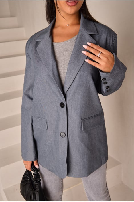 Veste blazer oversize gris foncé