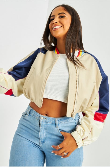 Veste courte beige colorée