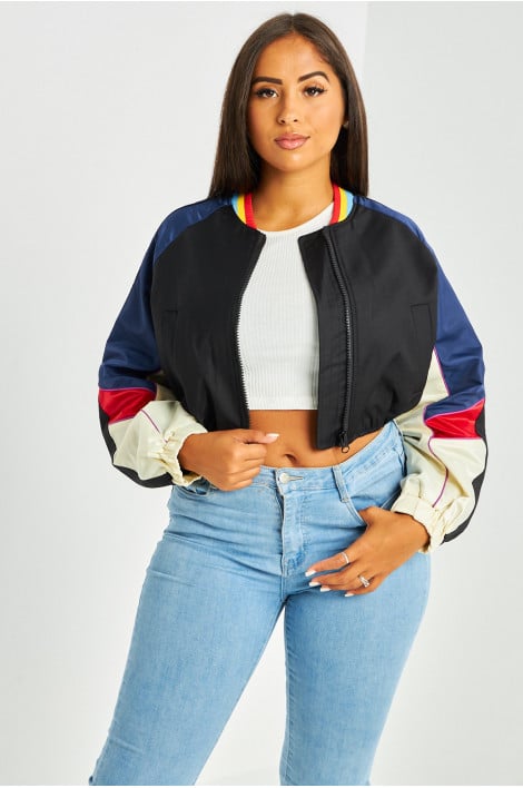 Veste courte noire colorée