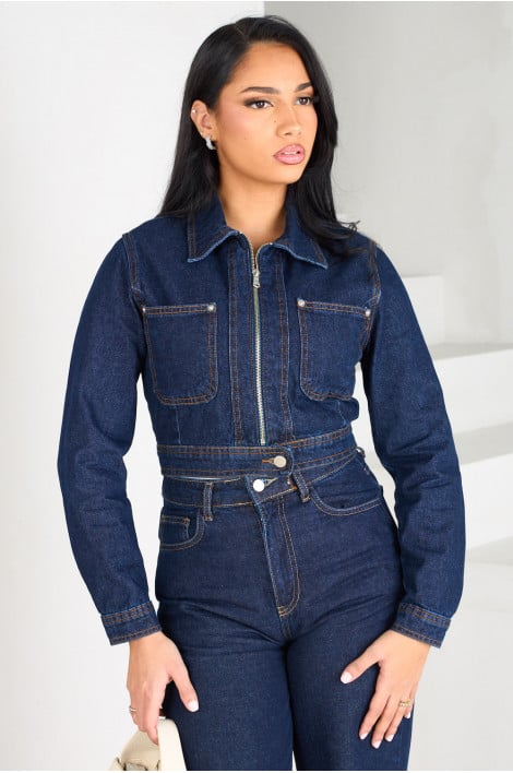 Veste en jean bleu