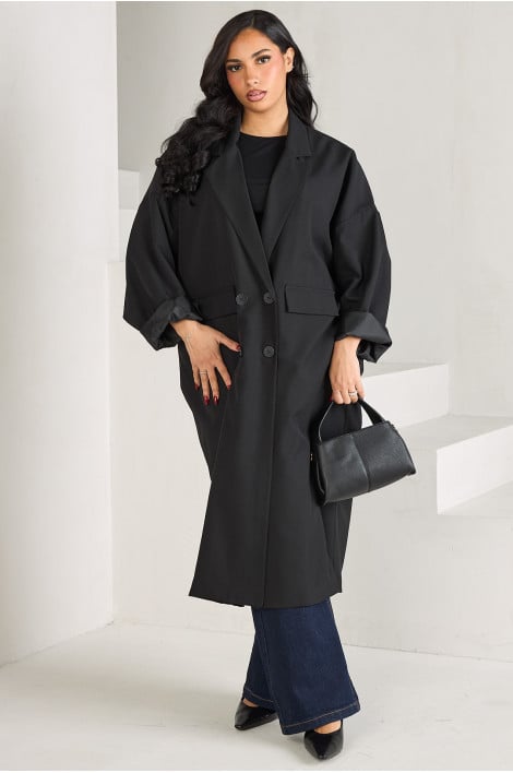 Veste longue noire ample